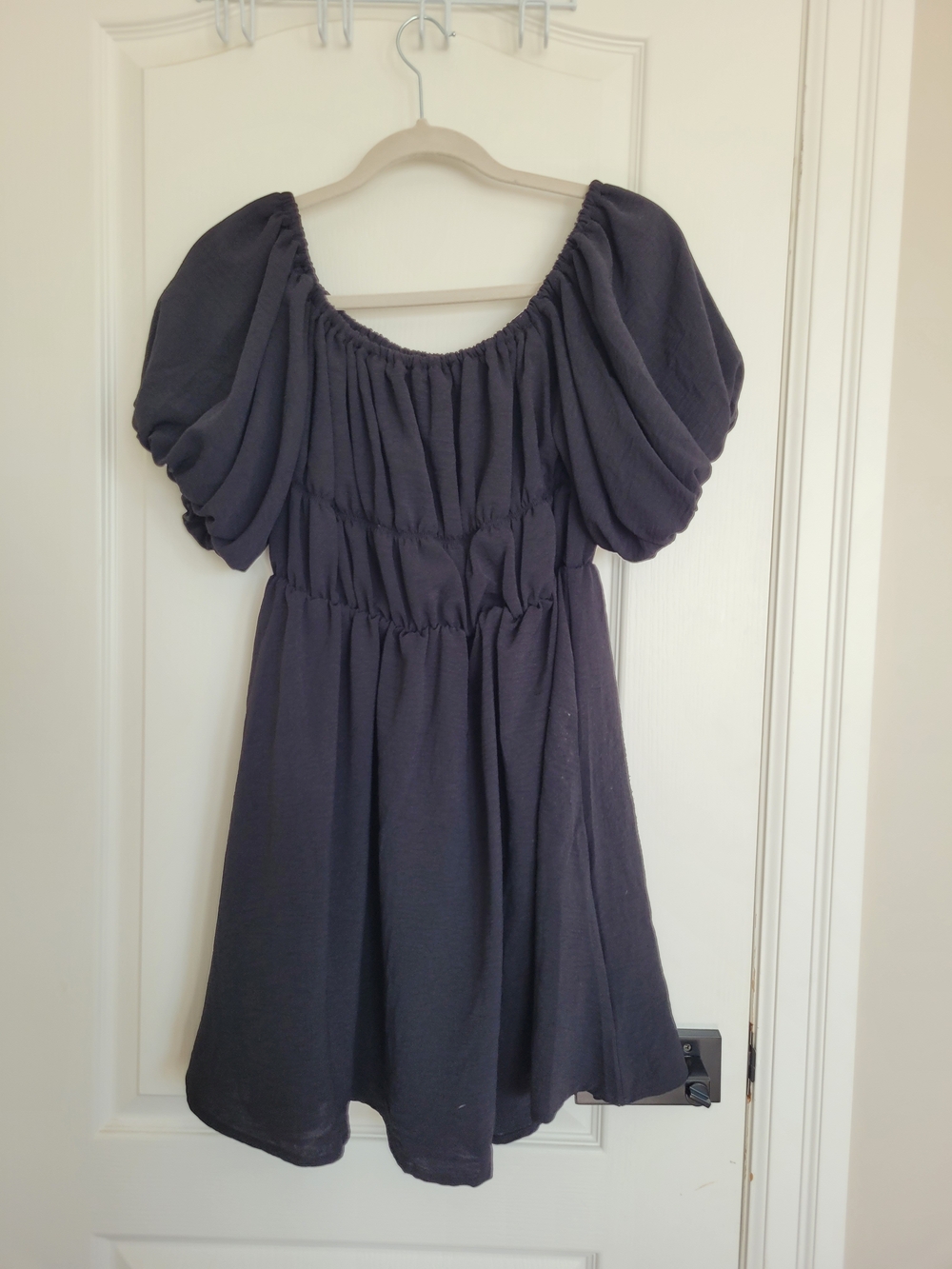 Amazon Black Puff Sleeve Mini Dress